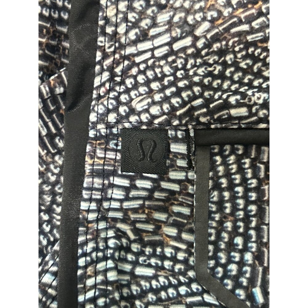 Lululemon Women's Rise & Shine Trouser Pants Printed Black Gray Size 8 - Picture 3 of 6